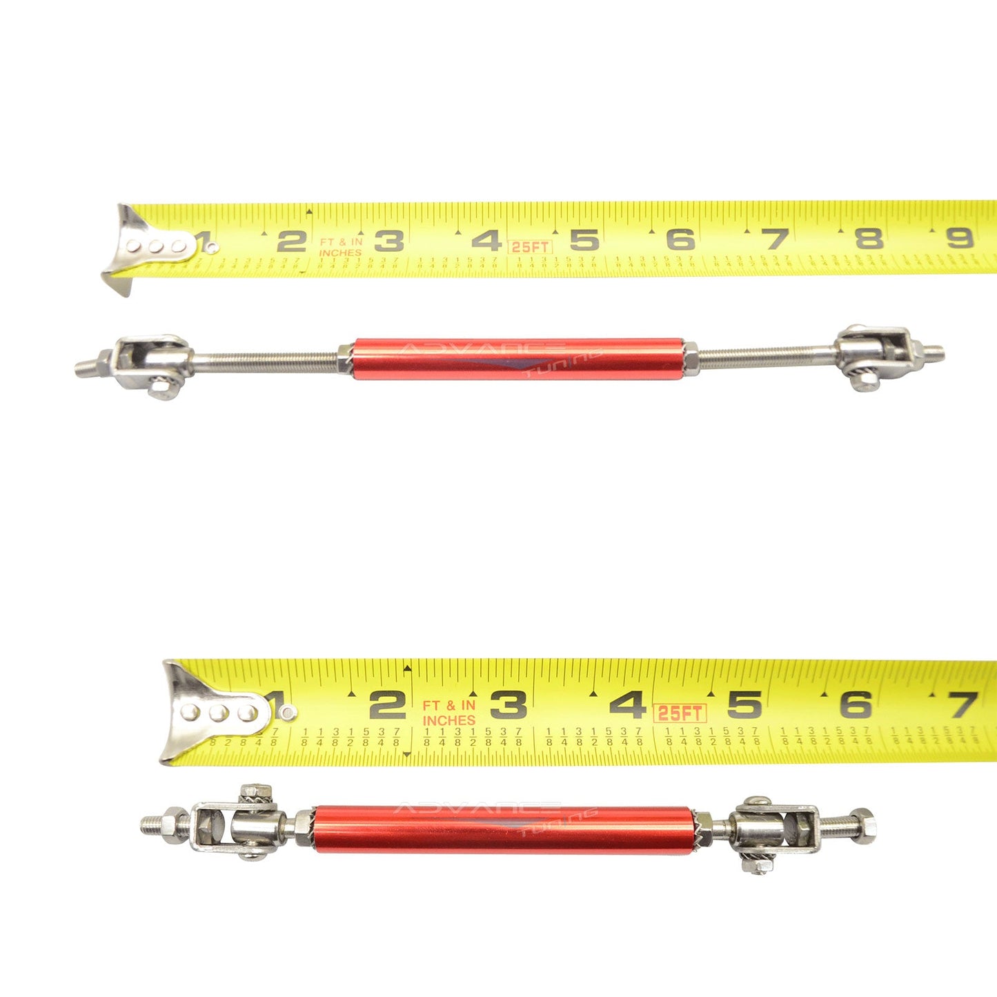 Universal Adjustable 5.5"-8" 2PC Red Bumper Lip Splitter Chin Rod