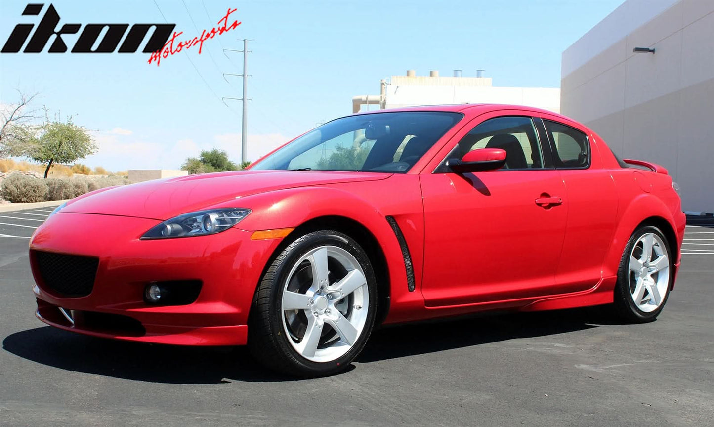2004-2010 Mazda RX8 OE Style Unpainted Black Side Skirts Extension PU