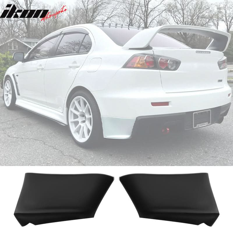 2008-2015 Mitsubishi Lancer EVO Style Unpainted Rear Bumper Aprons PU