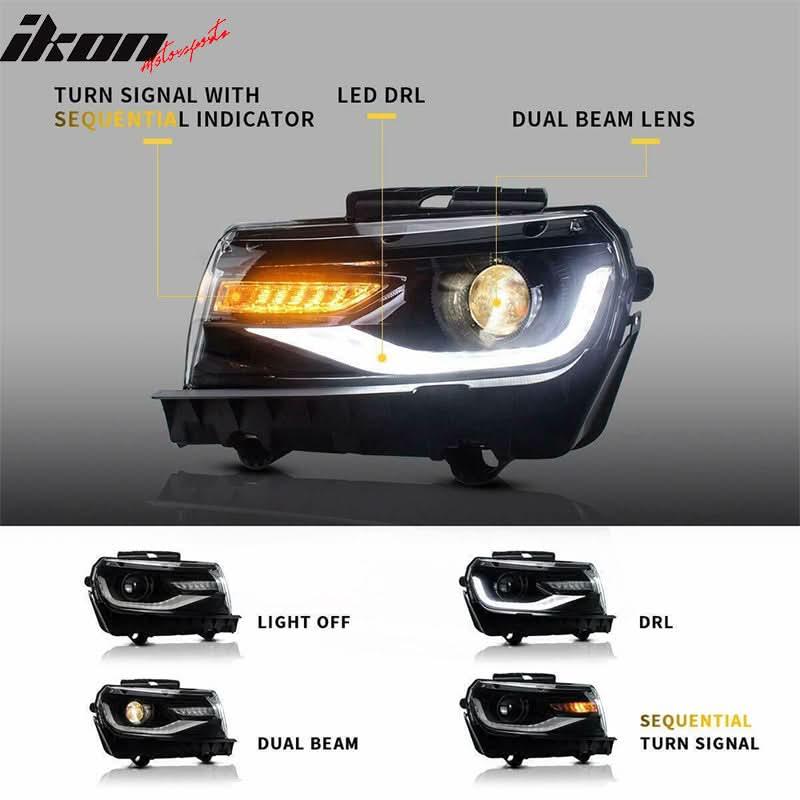 2010-2013 Chevy Camaro ZL1 Style Front Bumper w/ Headlights Fog Lights
