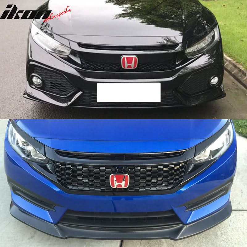 2016-2021 Honda Civic OE Style Unpainted Front Bumper Cover W/ Grille