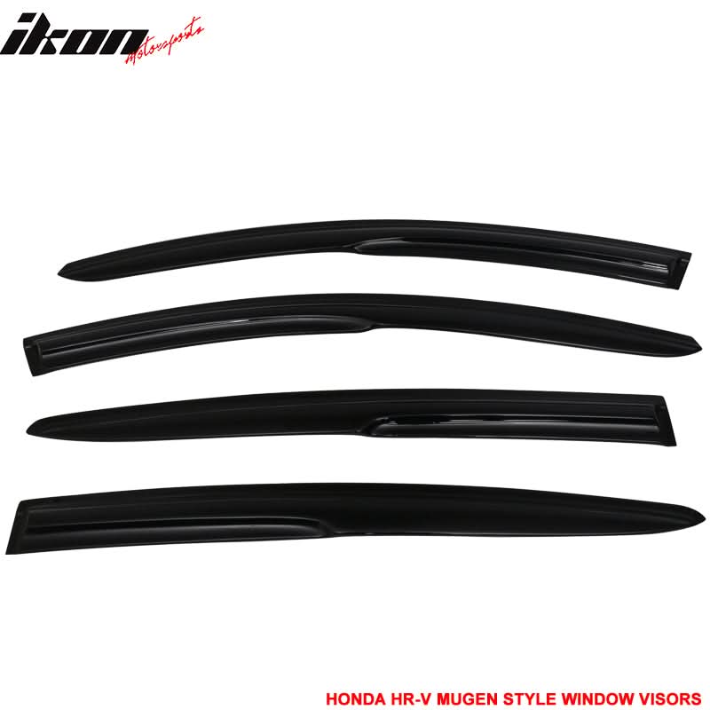 2016-2022 Honda HRV Window Visor Mugen Style Smoke Tinted Acrylic