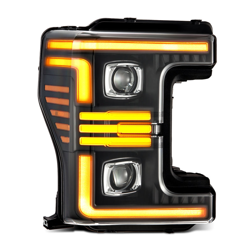 AlphaRex 17-19 Ford F-250/350/450/550  Super Duty PRO-Series Proj Headlights Black w/SeqSig & DRL 880321 *Discontinued