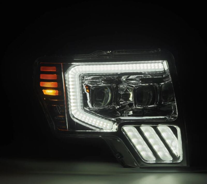AlphaRex 09-14 Ford F-150 PRO-Series Projector Headlights Plank Style Chrm w/Activ Light/Seq Signal 880482 *Discontinued