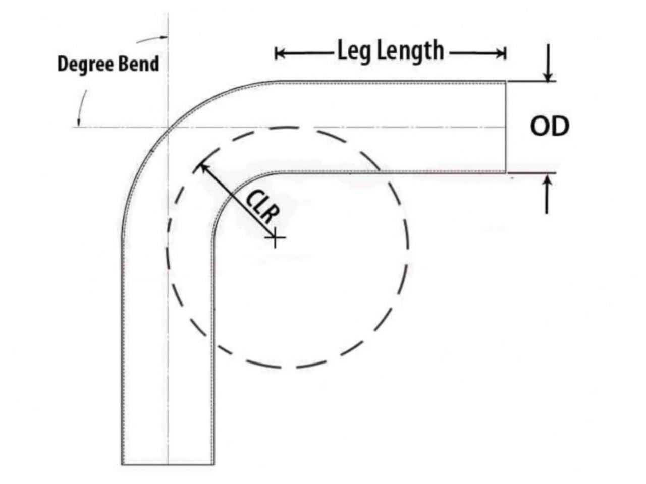 HPS Performance Products HPS 4" OD 60 Degree Bend 6061 Aluminum Elbow Pipe Tubing 16 Gauge w/ 5 1/2" CLR