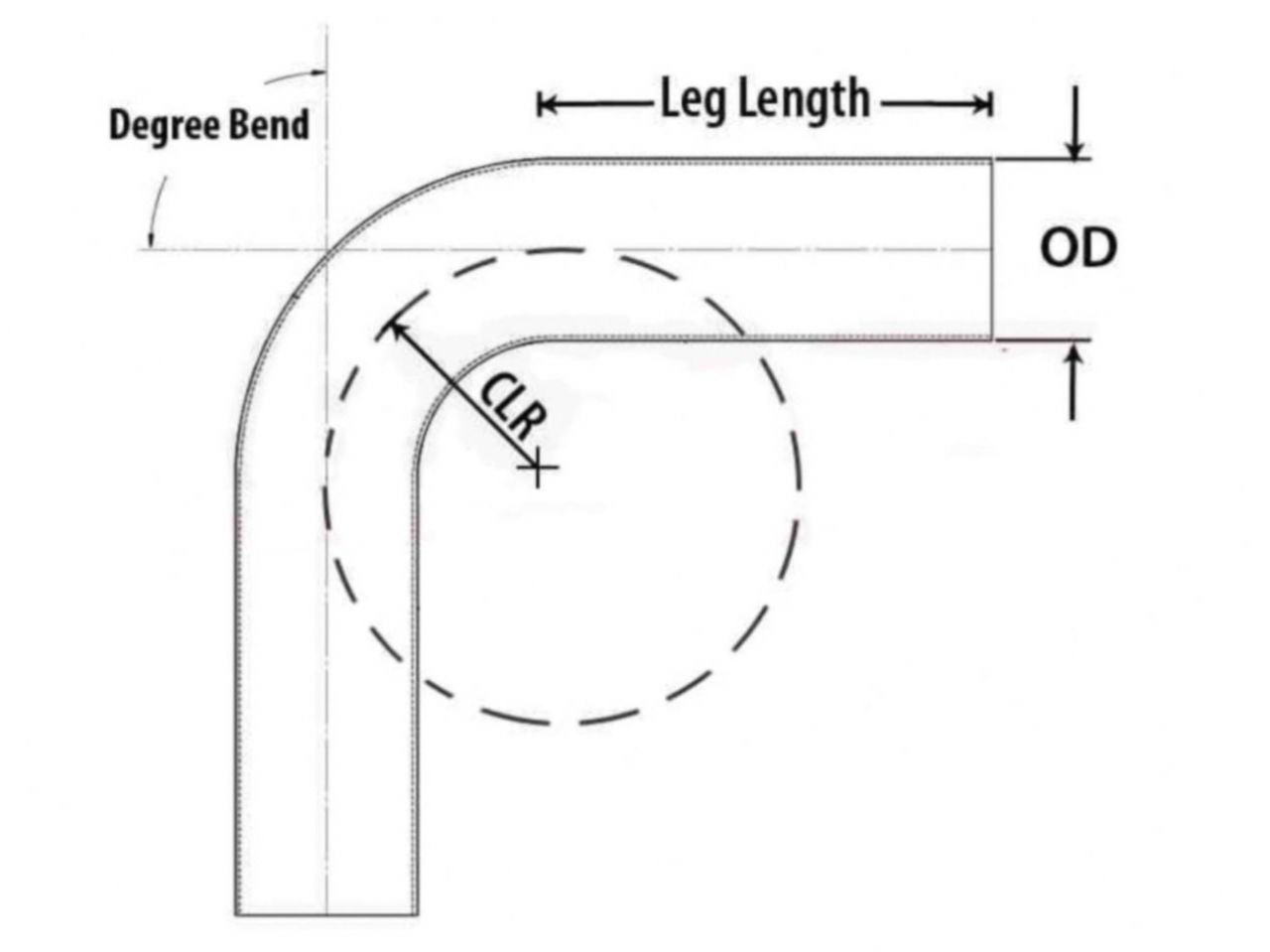 HPS Performance Products HPS 3-1/2" OD 60 Degree Bend 6061 Aluminum Elbow Pipe Tubing 16 Gauge w/ 5-5/8" CLR