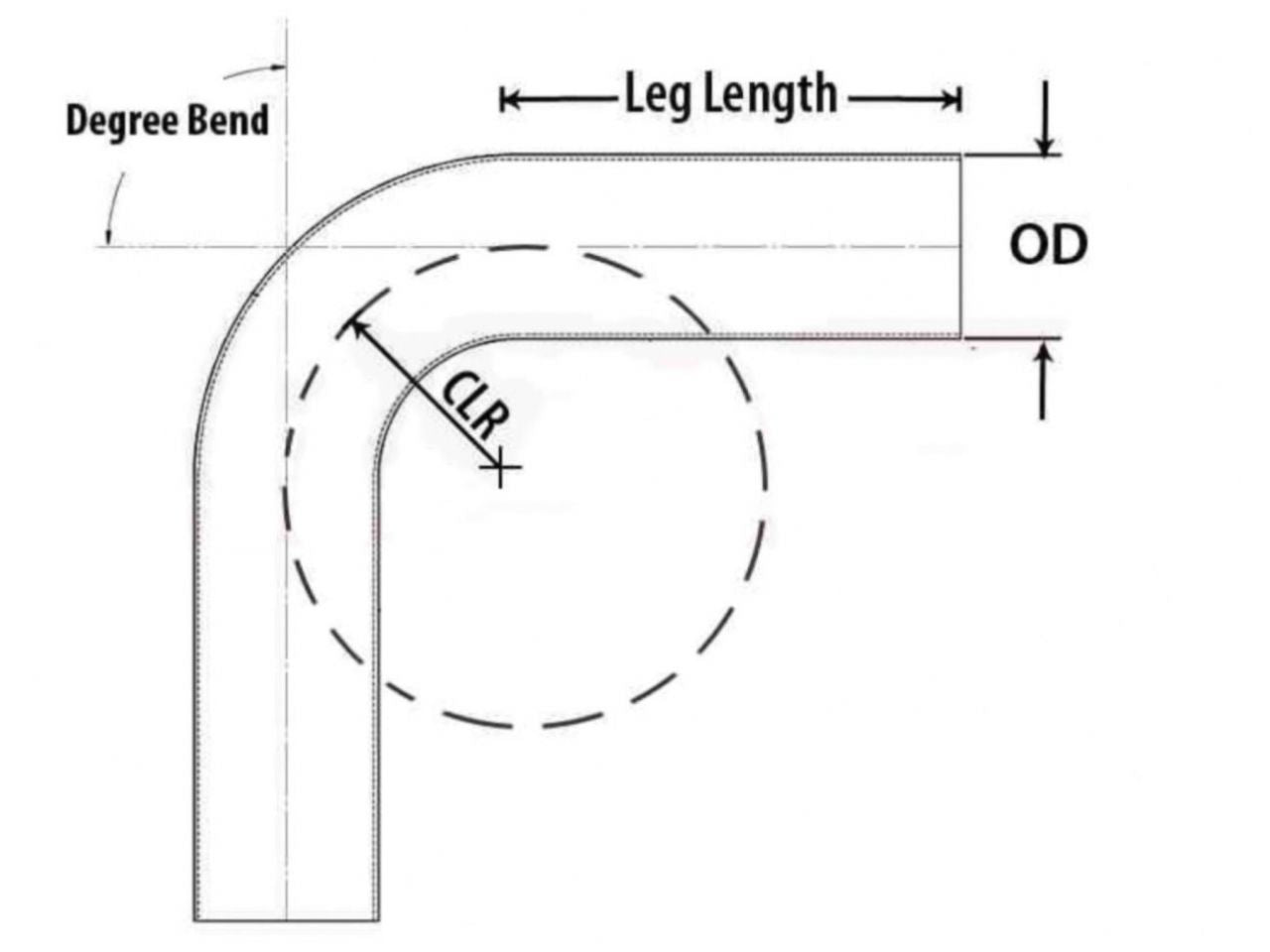 HPS Performance Products HPS 3-1/2" OD 70 Degree Bend 6061 Aluminum Elbow Pipe Tubing 16 Gauge w/ 3 1/2" CLR
