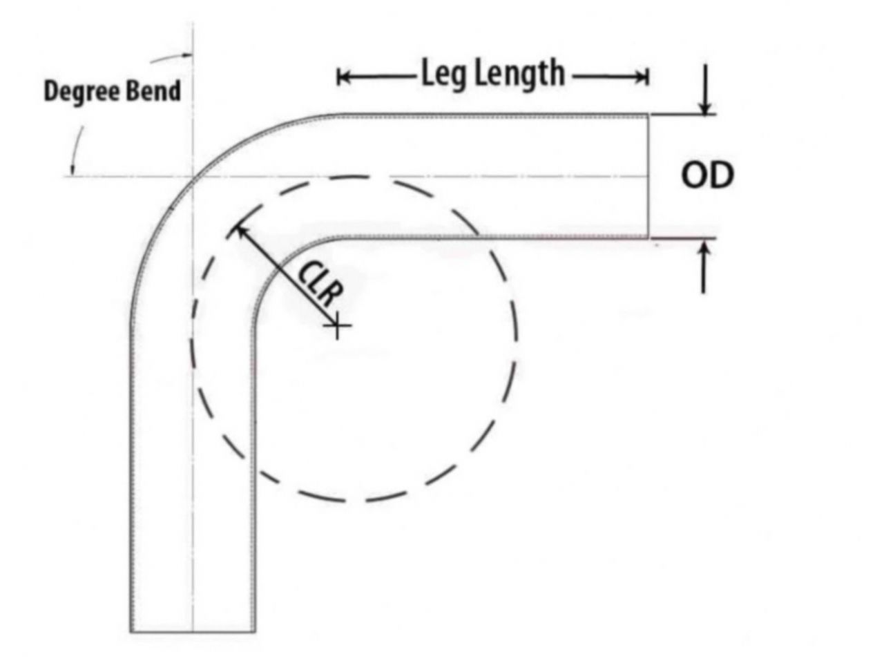 HPS Performance Products HPS 3-1/2" OD 70 Degree Bend 6061 Aluminum Elbow Pipe Tubing 16 Gauge w/ 5-5/8" CLR