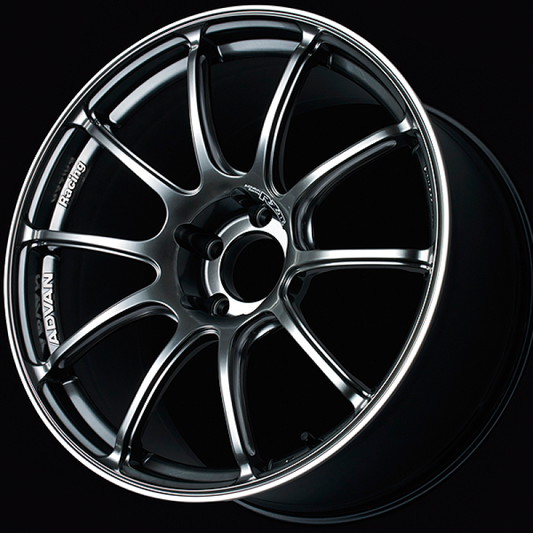 Advan RZII 18x7.5 / +48 Offset / 5x112 / 73mm Bore / Racing Hyper Black and Ring YAZ8F48MHB