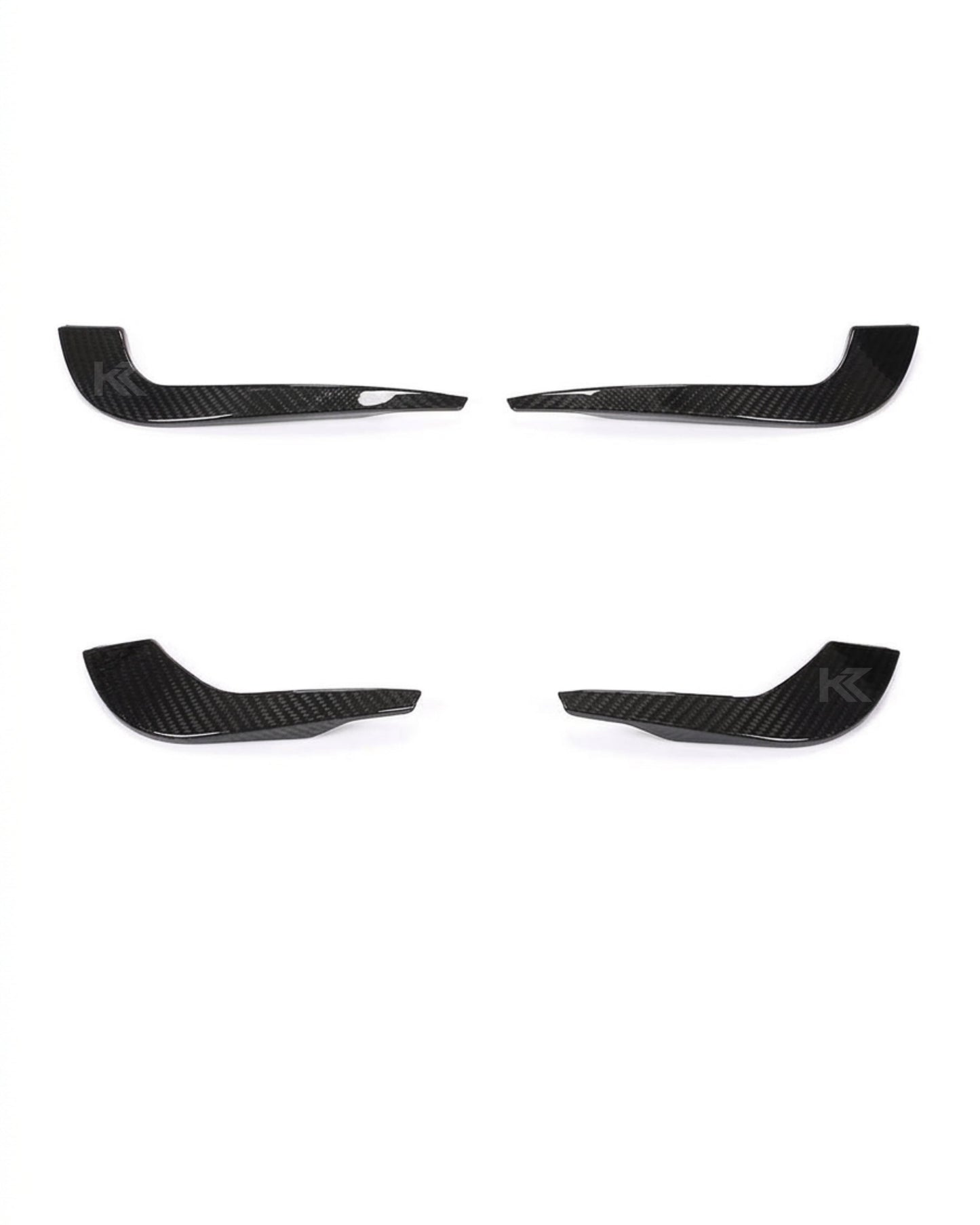 2017–2019 Audi A4 S-Line / S4 B9 Sedan Front Bumper Fins – Carbon Fiber