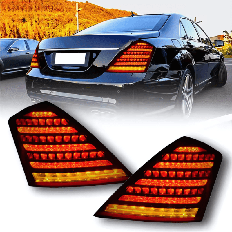 Mercedes-Benz W221 S-Class Clear and Smoke Maybach Style with DRL function LED Tailights (2006 - 2013)