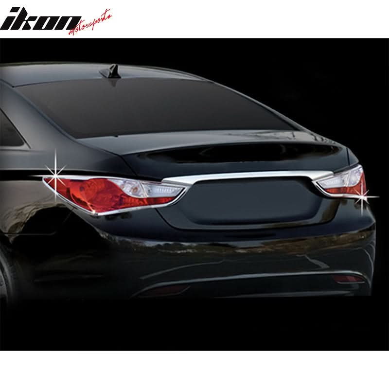 2011-2014 Hyundai Sonata Chrome 4PCS Rear Tail Lights Bezel Covers ABS