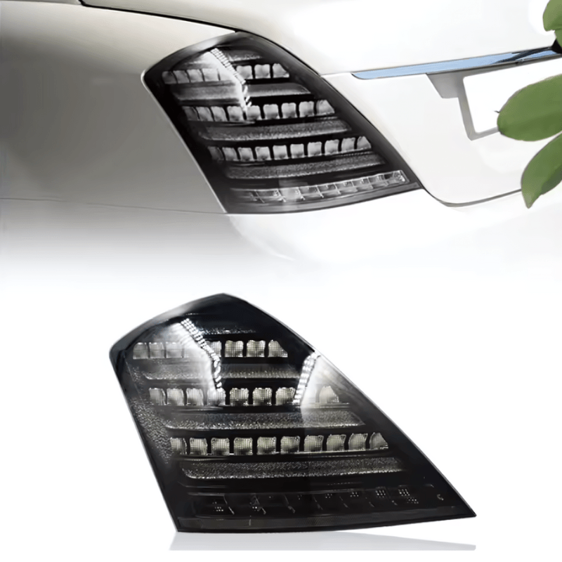 Mercedes-Benz W221 S-Class Clear and Smoke Maybach Style with DRL function LED Tailights (2006 - 2013)
