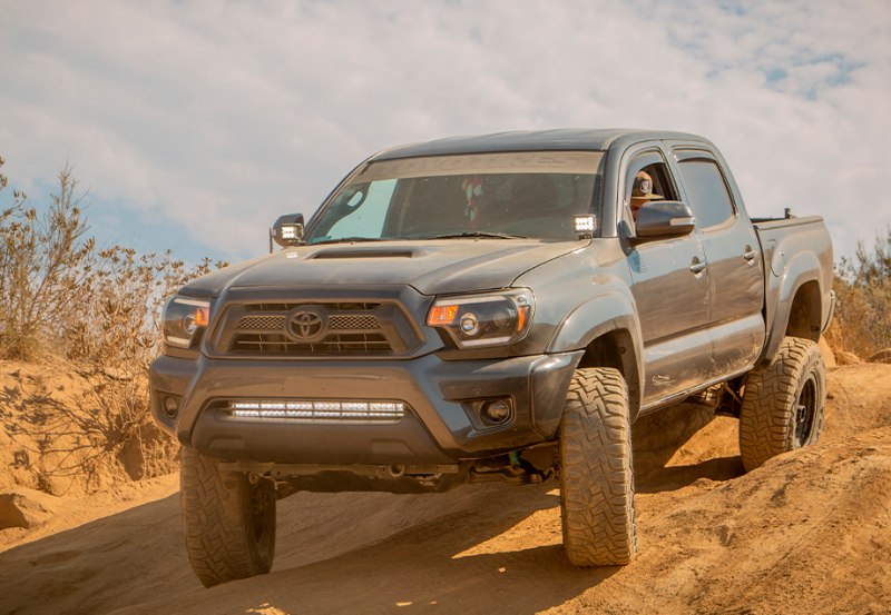 Cali Raised LED Cali Raised 05-15 Toyota Tacoma Low Profile Led Ditch Light Brackets Kit W/ Blue Backlight - Small CR2447