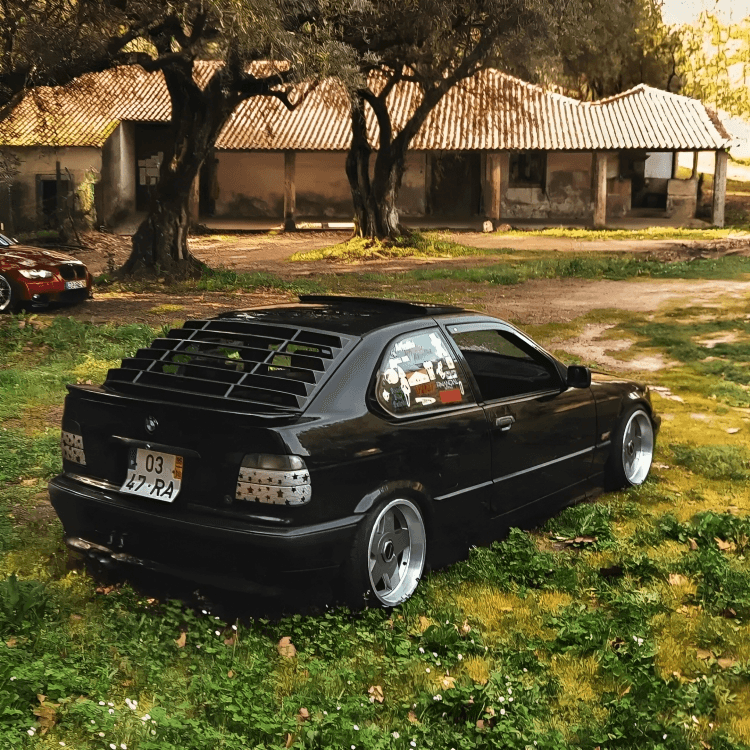 BMW E36 Compact Series 3 Black Back Windshield Louvers (1992 - 1999)