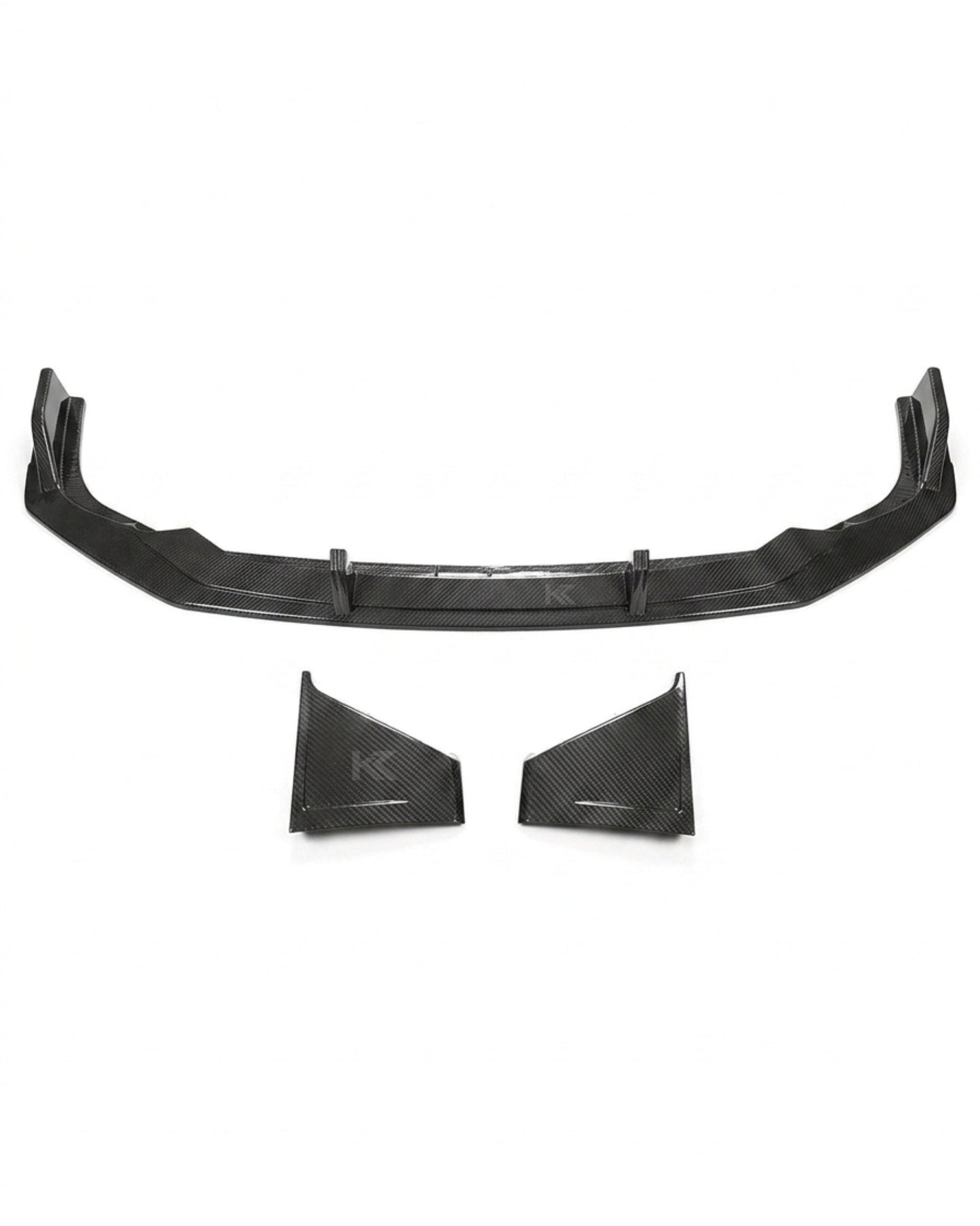 2020–2021 Audi RS7 C8 Sportback Front Bumper Diffuser Lip Set – Pre-Preg Dry Carbon Fiber