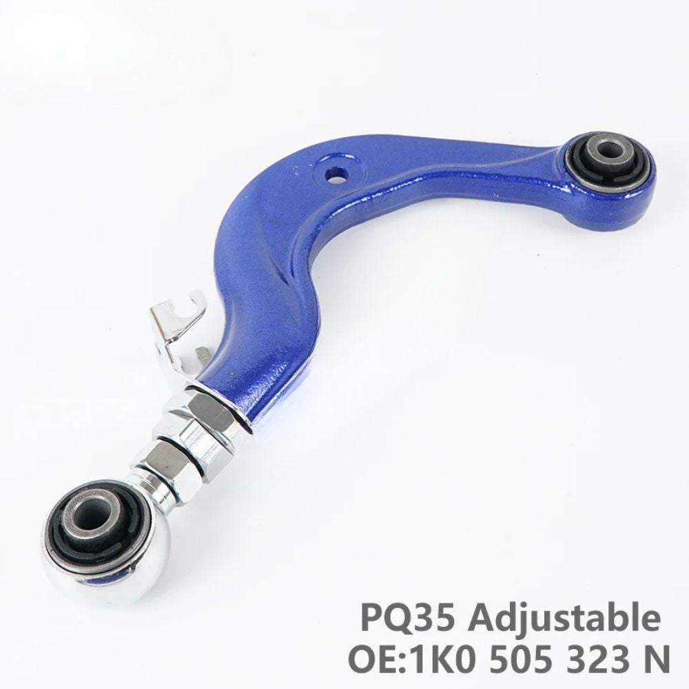 VW Golf MK5 / MK6 / Jetta / Passat / CC / Tiguan / Scirocco / EOS & Audi A3 8P / Q3 & SEAT Leon / Altea & Skoda Octavia / Yeti / Superb Adjustable Rear Upper Camber Control Arms 2-Piece (PQ35 Platform / Replaces 1K0505323N / 5Q0505323C)