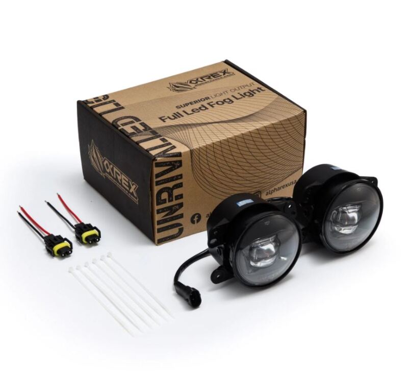 AlphaRex Universal Chrysler/Dodge/Hummer/Jeep DoubleTap Dual Color LED Proj Fog Lights - White/Amber 210004 *Discontinued