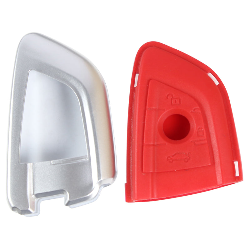 For BMW Blade 3 Car Remote Key Fob Shell Holder Case Cover Silver Red