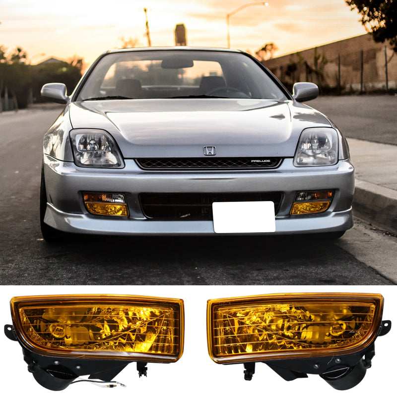 1997-2001Â Honda Prelude Yellow Lens 2PCS Front Bumper Fog Lights Lamps