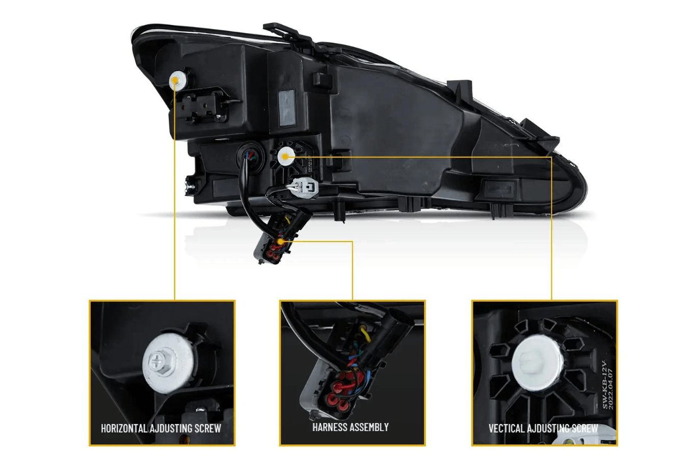 Lexus IS250/IS250C/IS350/IS220d & ISF(XE20) Smoked Matrix Projector Headlights (2006-2014)