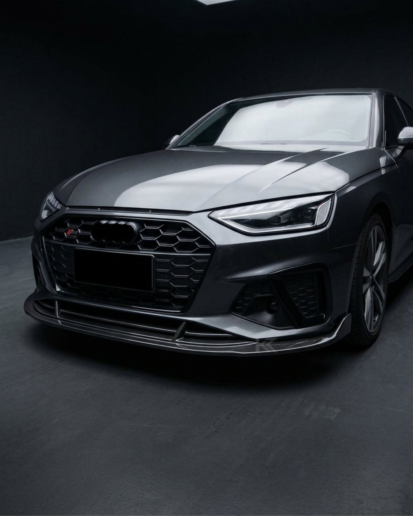 2020–2021 Audi A4 S-Line / S4 B9 Type 8W Sedan Front Bumper Lip Splitter Chin Spoiler – Carbon Fiber