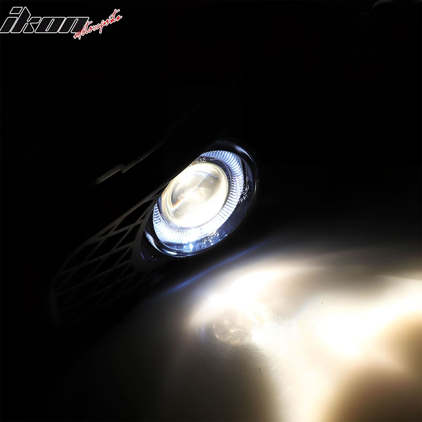 1999-2003 Ford F-150 Ring Style 2PC Projector Fog Lights Black Housing