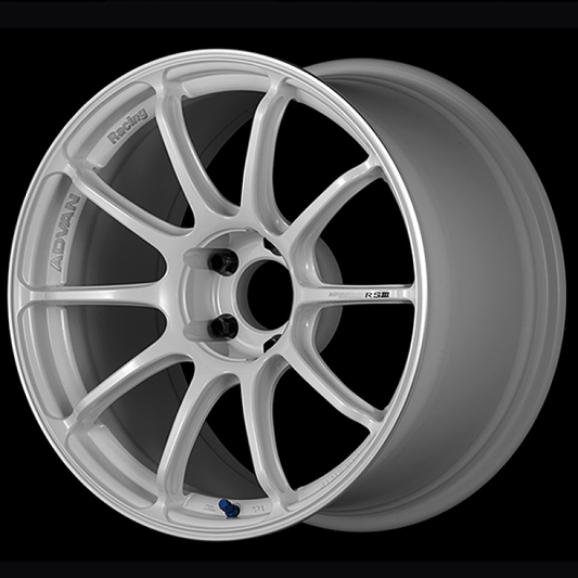 Advan RSIII 18x8.0 / +37 Offset / 5x100 / 63mm Bore / Racing White Metallic and Ring YA38G37DWMR