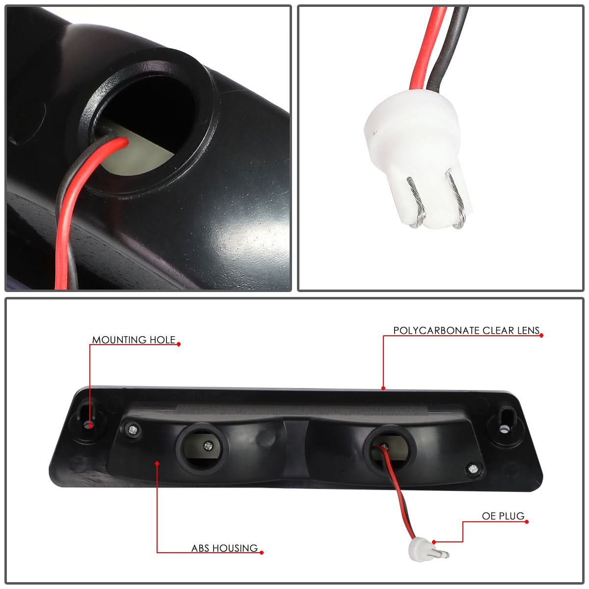 87-93 Ford Mustang Hatchback 3rd Brake Light LED OEM Spoiler
