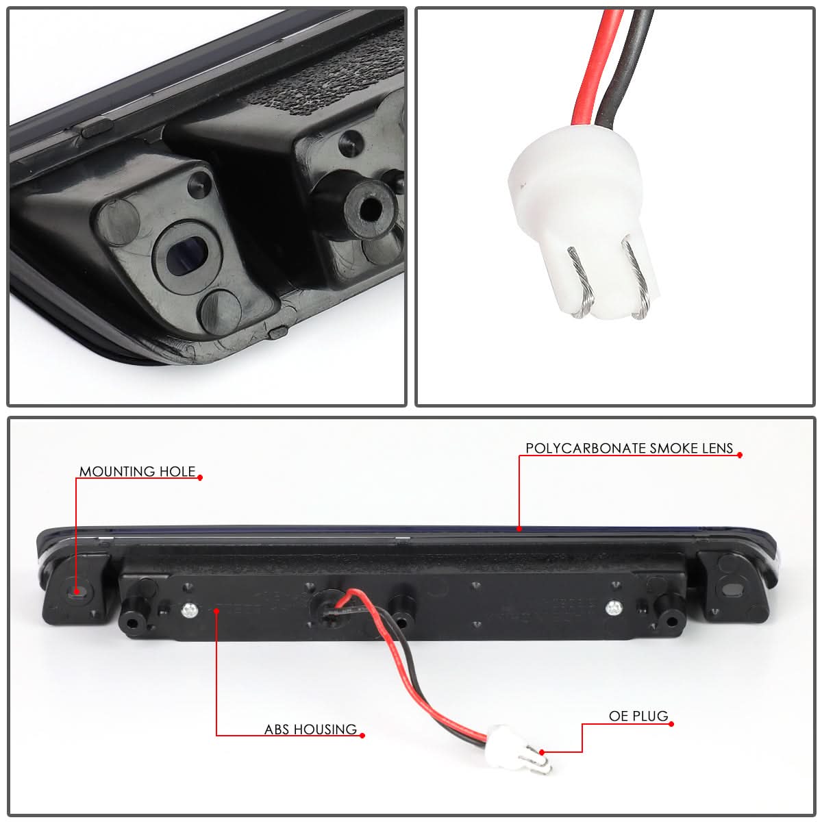 06-14 Honda Ridgeline LED 3rd Brake Light - Black/Smoke