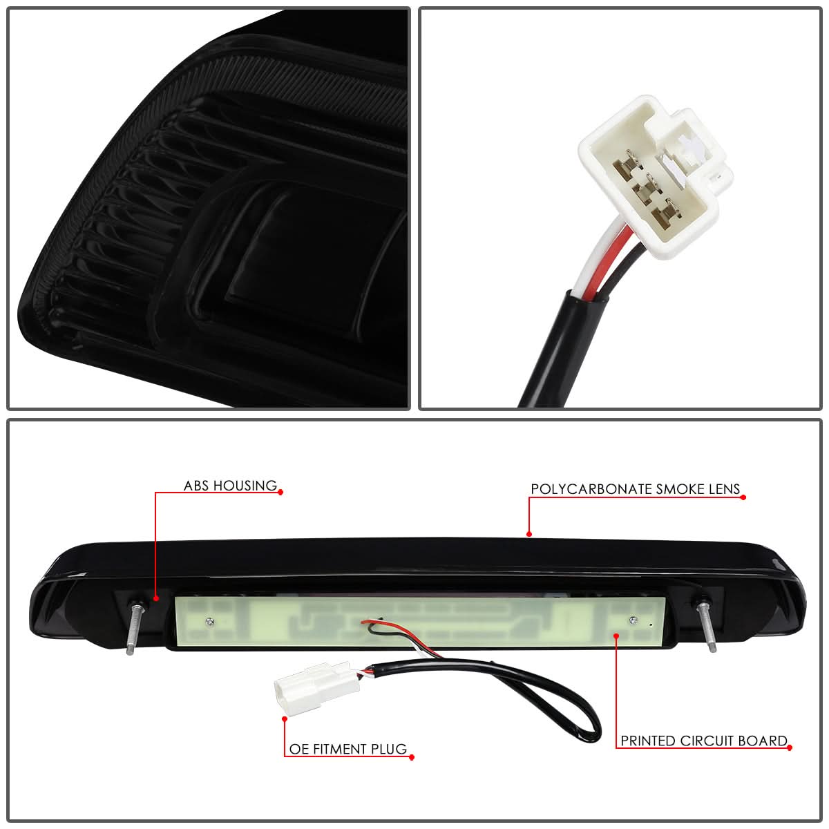 07-18 Toyota Tundra 3D LED Third Brake Light Black Smoke