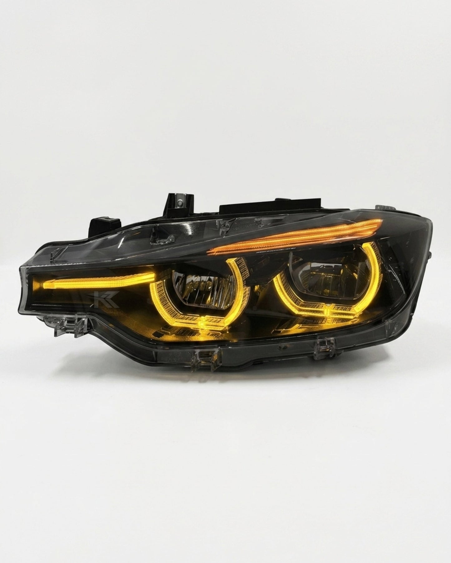 BMW 3 Series F30 / F31 / F35 V3 Smoked Triple-Color LED Headlight Assembly (White / Yellow / Red DRL) 2012 - 2018 (Replaces 63117314531)
