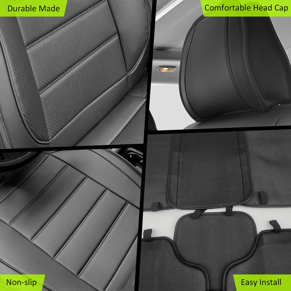 Universal Fit PU Leather Car Seat Covers Cushion Protector - 01 Style
