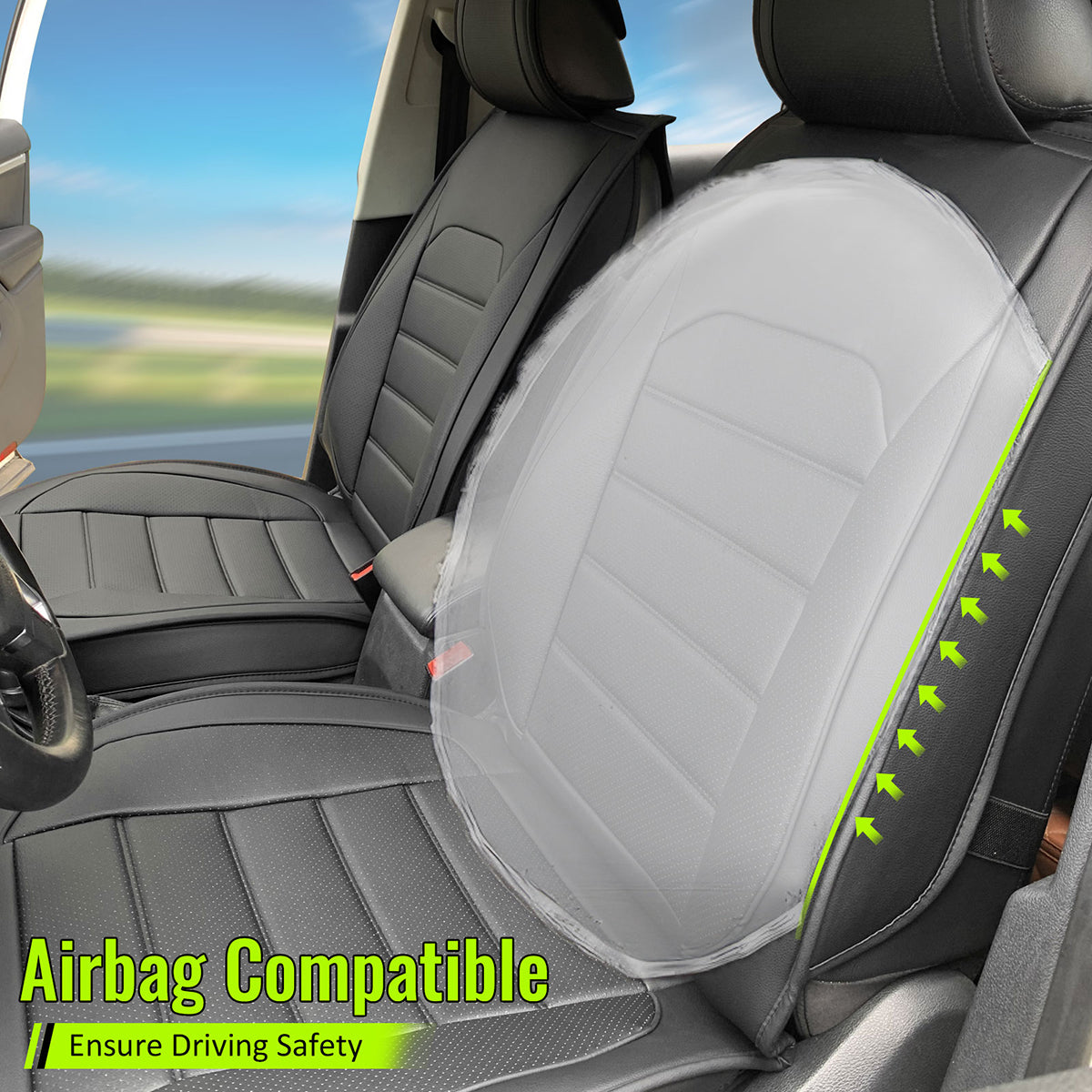 Universal Fit PU Leather Car Seat Covers Cushion Protector - 01 Style