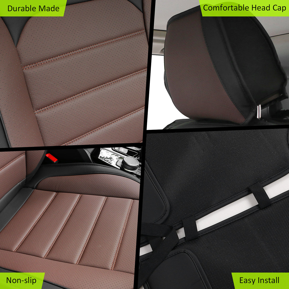 Universal Fit PU Leather Car Seat Covers Cushion Protector - 01 Style