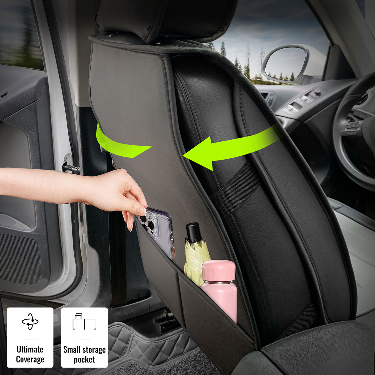 Universal Fit PU Leather Car Seat Covers Cushion Protector - 01 Style