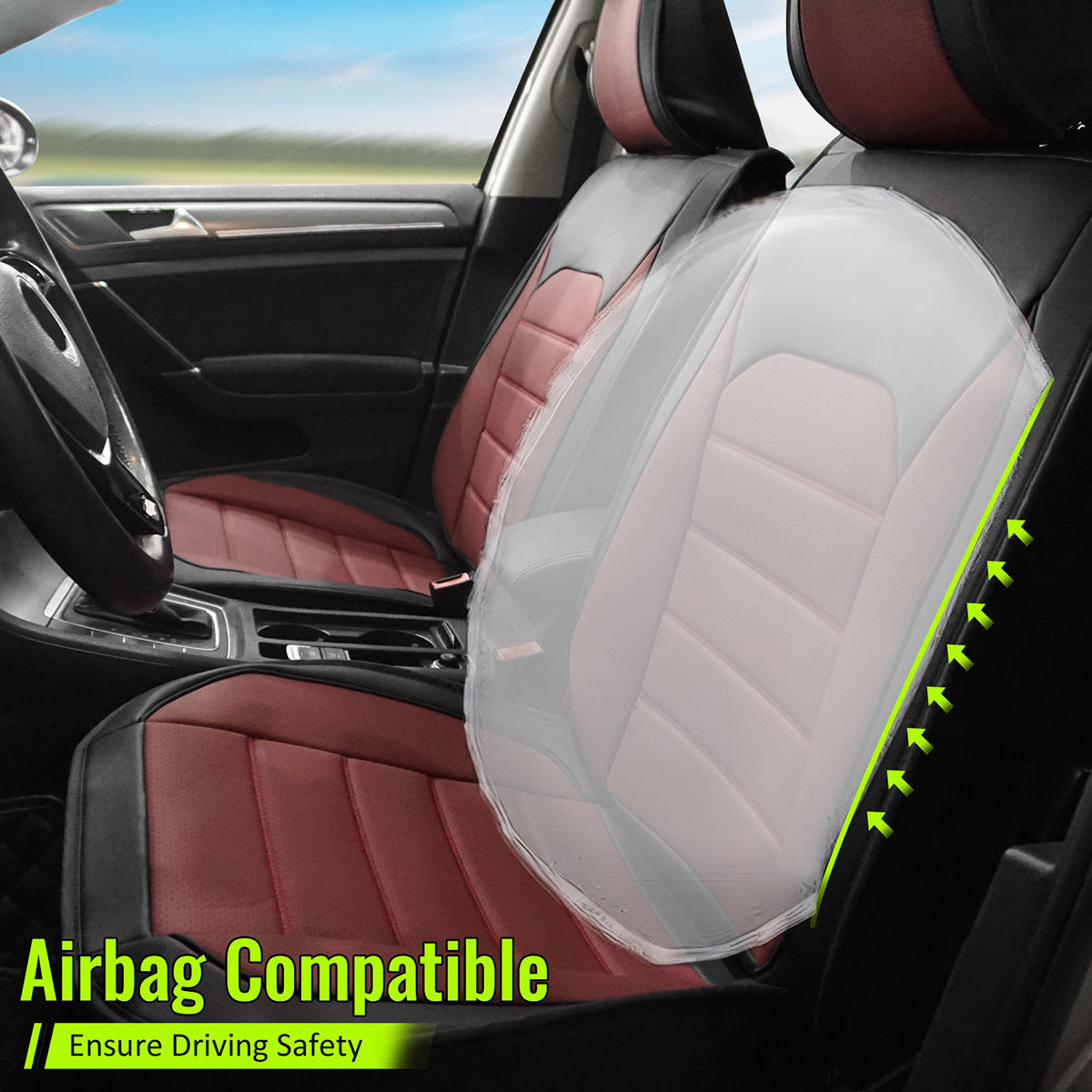 Universal Fit PU Leather Car Seat Covers Cushion Protector - 01 Style