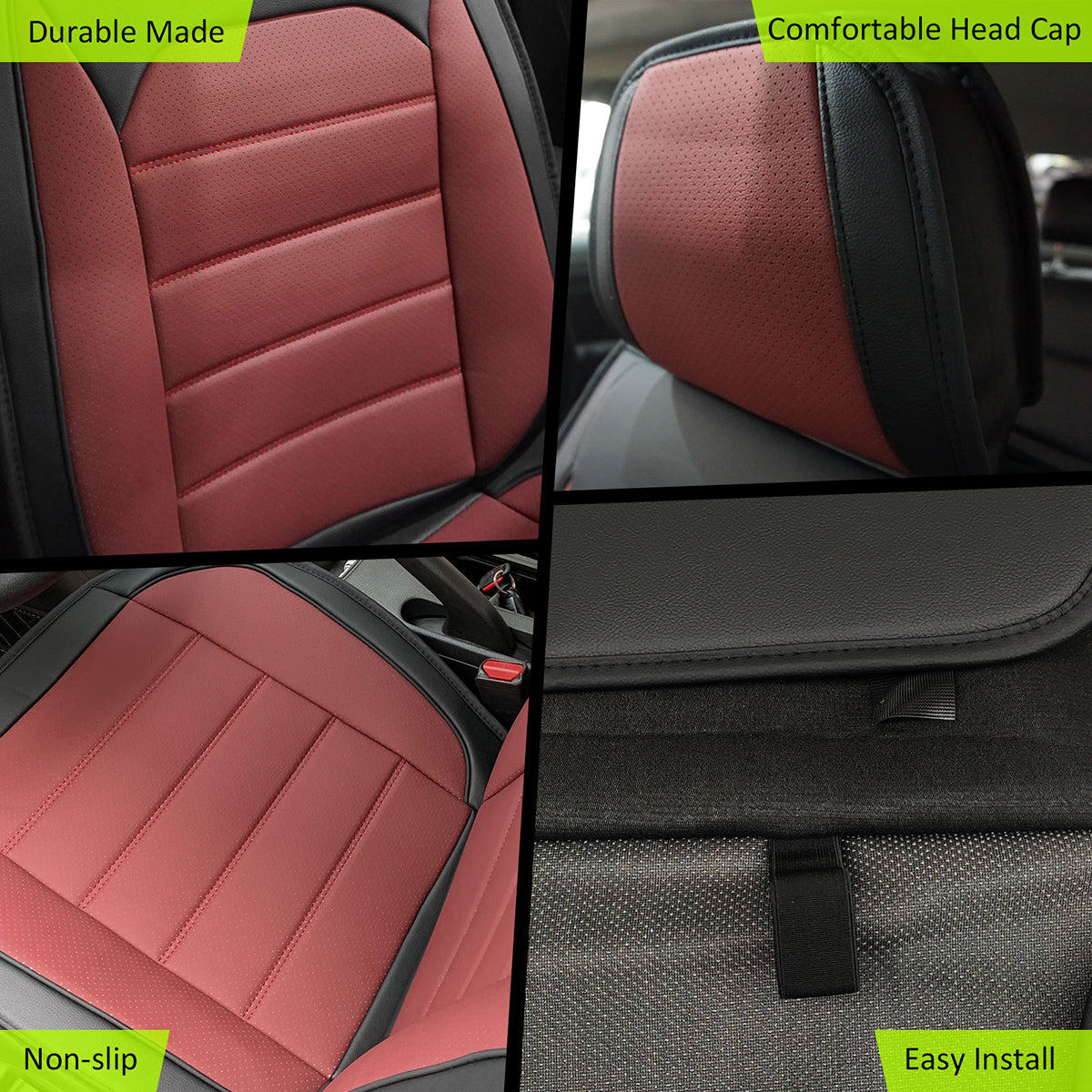 Universal Fit PU Leather Car Seat Covers Cushion Protector - 01 Style