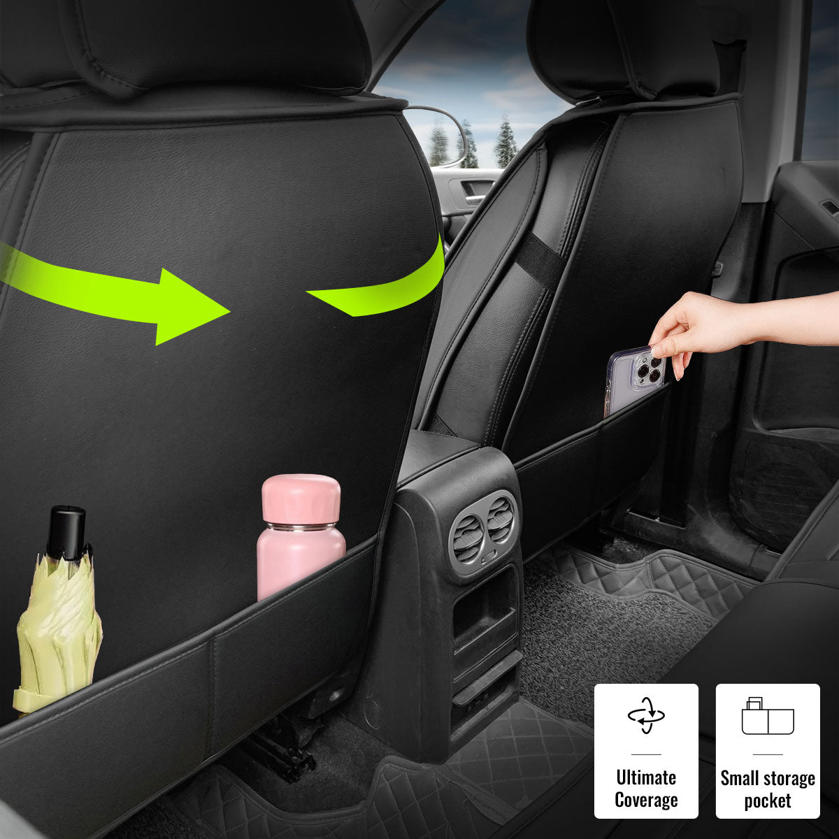 Universal Car Seat Covers Cushion Protecots PU Leather - 02 Style