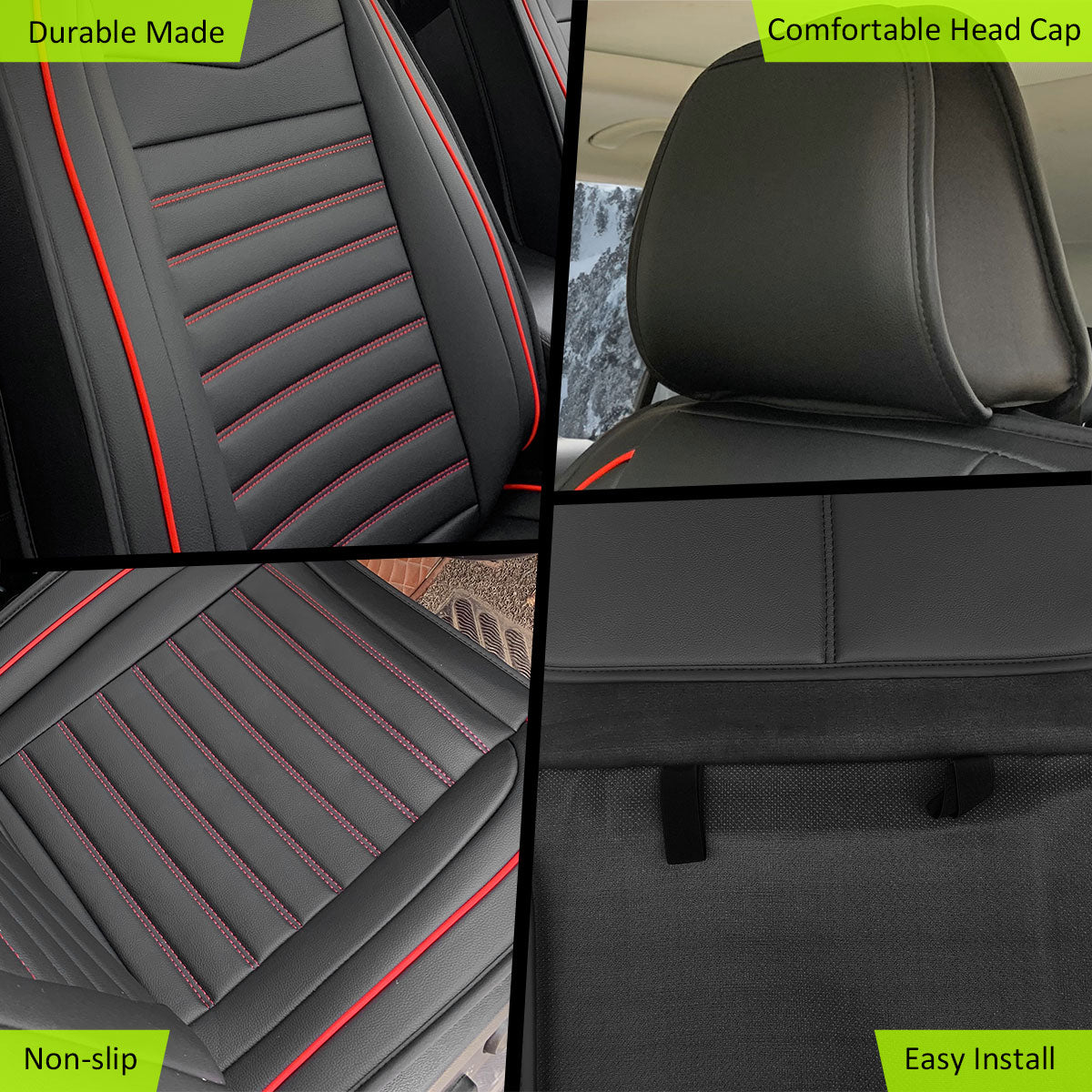 Universal Car Seat Covers Cushion Protecots PU Leather - 02 Style