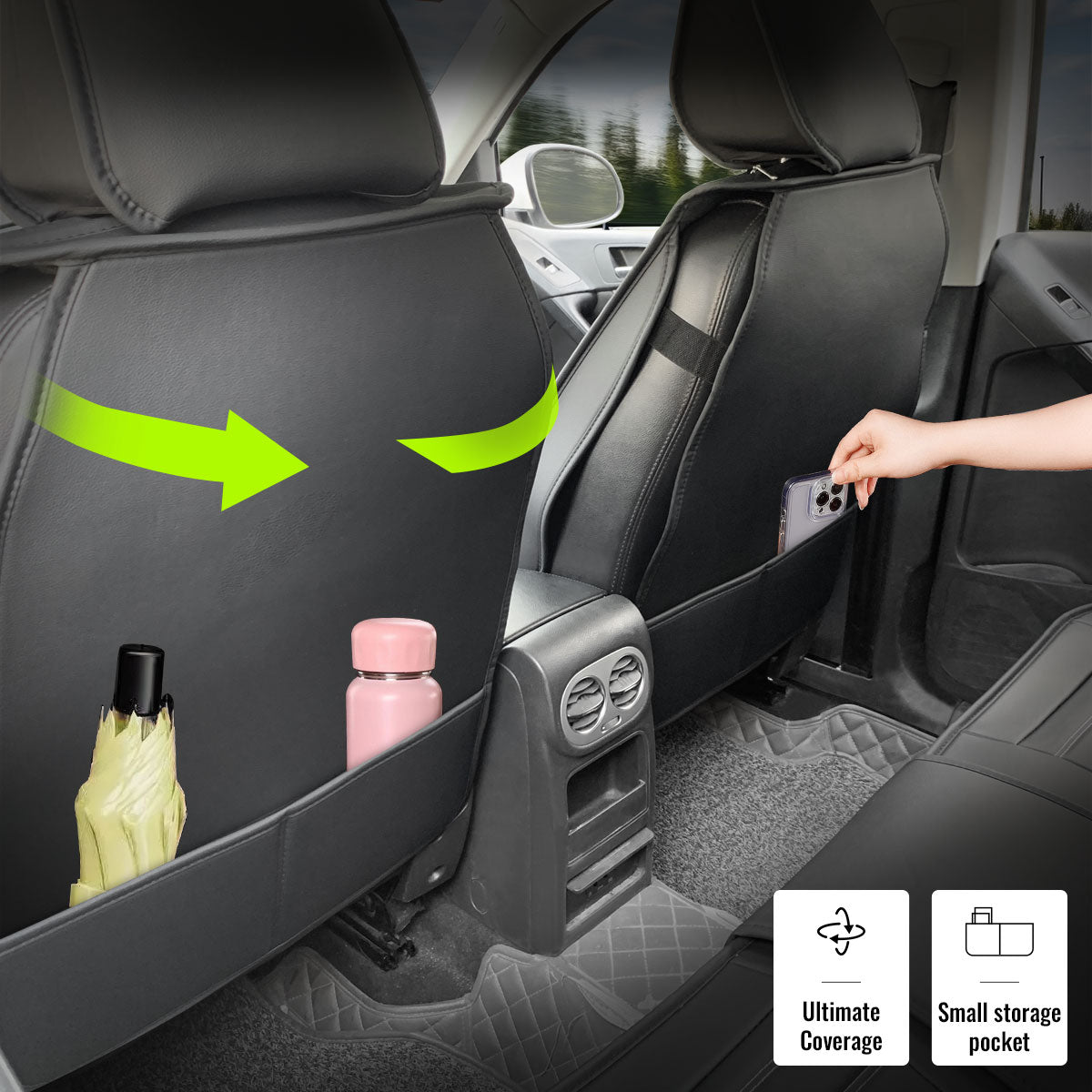 Universal Car Seat Covers Cushion Protecots PU Leather - 02 Style