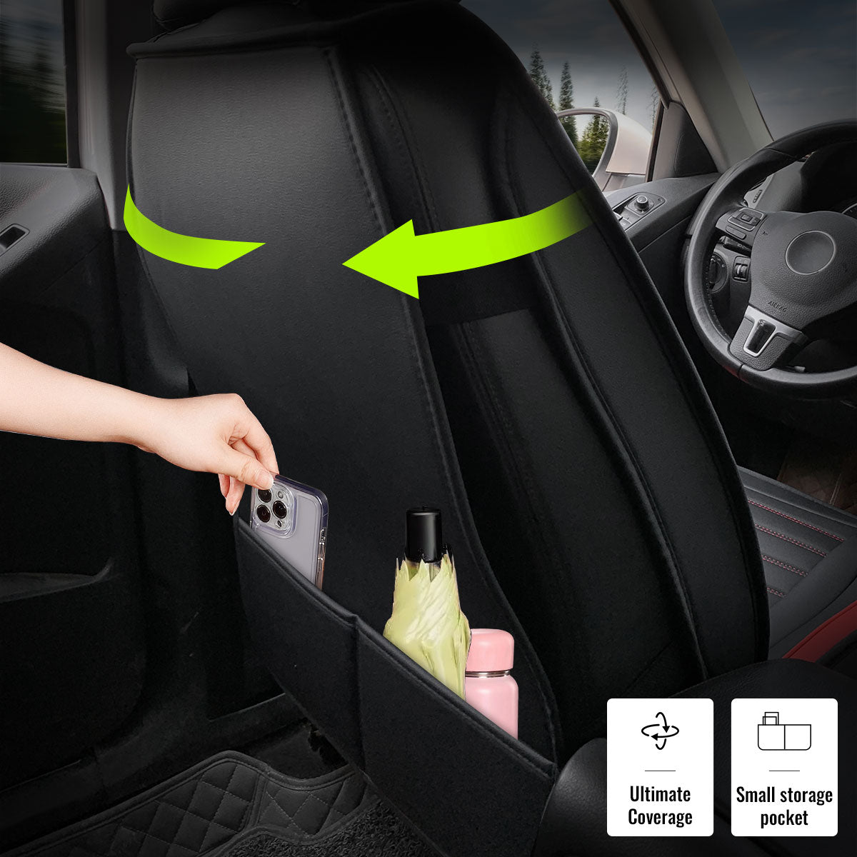 Universal Car Seat Covers Cushion Protecots PU Leather - 02 Style