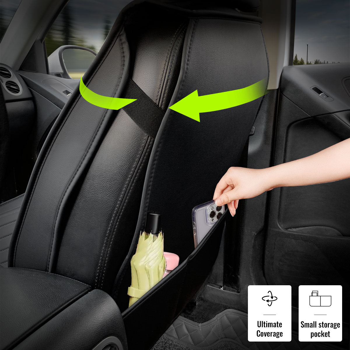 Universal Car Seat Covers Cushion Protecots PU Leather - 02 Style