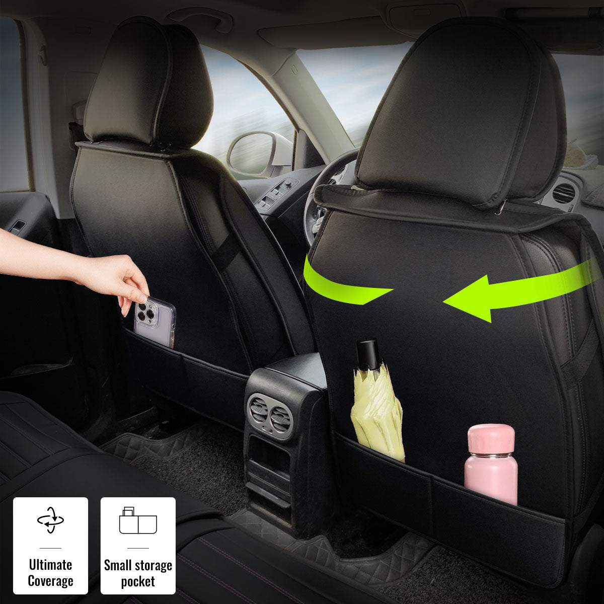 Universal Car Seat Covers Cushion Protecots PU Leather - 02 Style