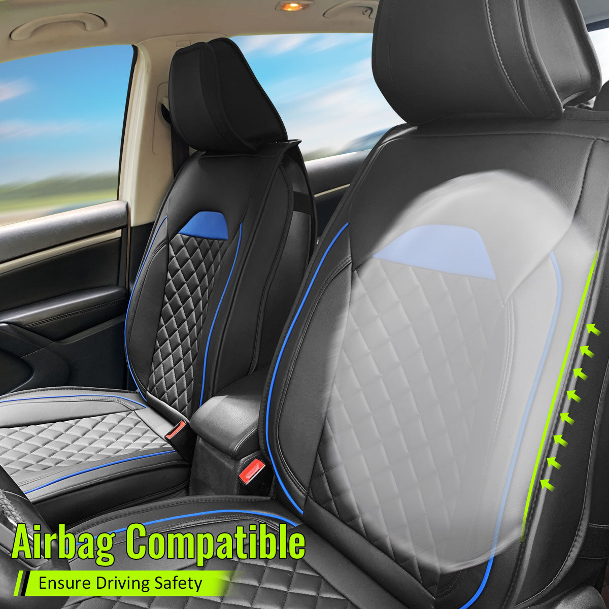 Universal Car Seat Covers Cushion Protecots PU Leather - 03 Style