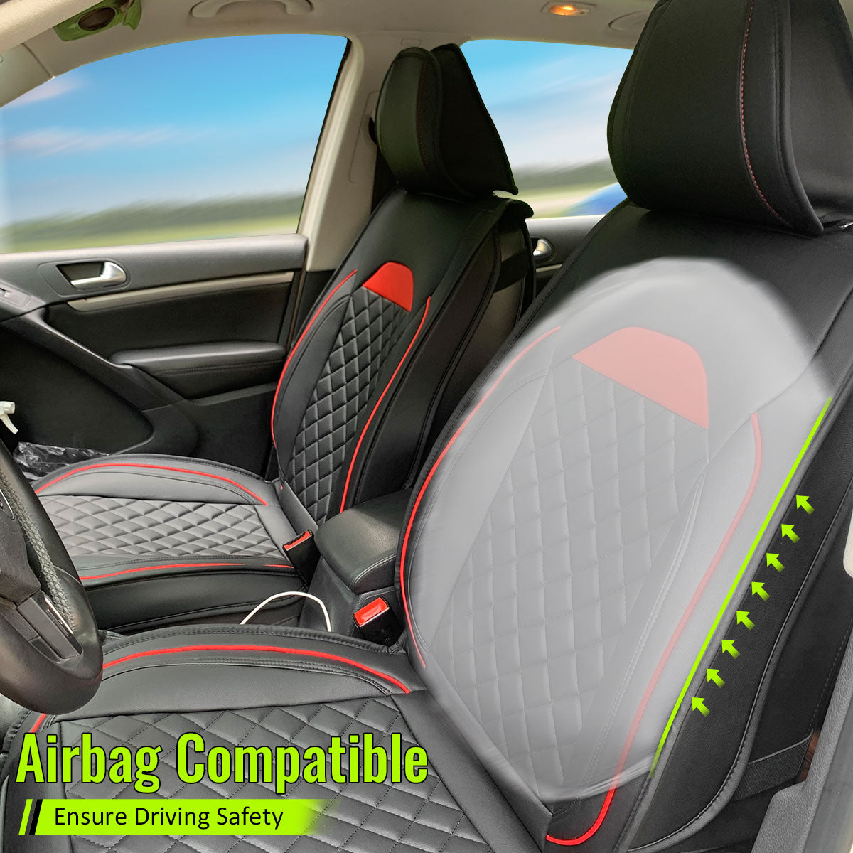 Universal Car Seat Covers Cushion Protecots PU Leather - 03 Style