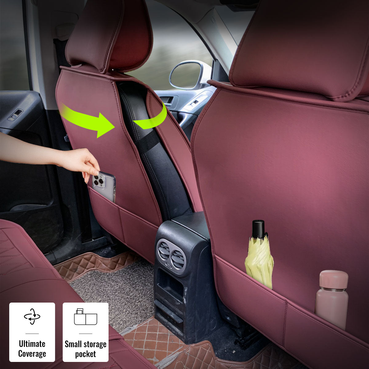 Universal Fit PU Leather Car Seat Covers Cushion Protector - 04 Style