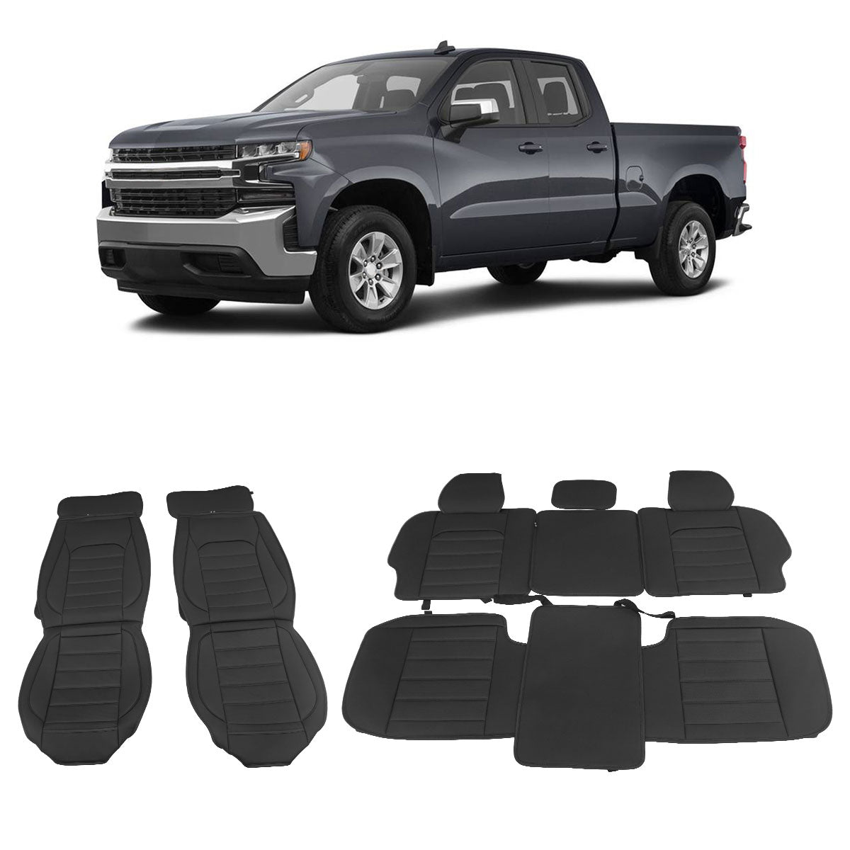 2007-2023 Silverado 1500/2500HD/3500HD Car Seat Covers w/ Pocket