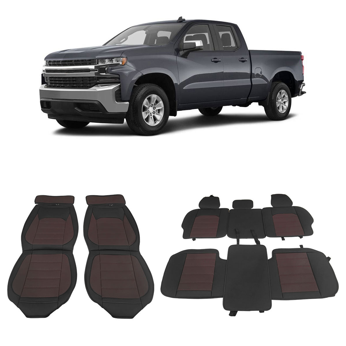 2007-2023 Silverado 1500/2500HD/3500HD Car Seat Covers w/ Pocket