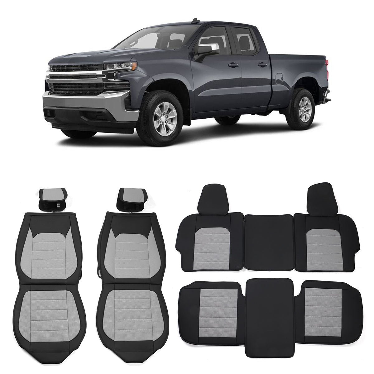 2007-2023 Silverado 1500/2500HD/3500HD Car Seat Covers w/ Pocket